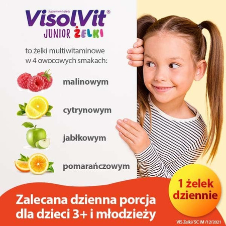 VISOLVIT Junior żelki, witaminy i minerały dla dzieci po 3 r.ż. x 50 owocowych żelków DATA WAŻNOŚCI 12.2025r.  