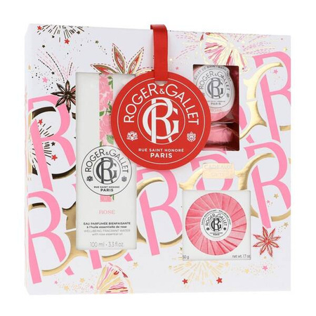 Roger & Gallet Rose Zestaw: Woda zapachowa 100ml + Mydełko 50g + 3 kostki musujące do kąpieli