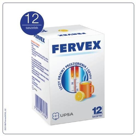 FERVEX (500 mg + 200 mg + 25 mg ) granulat o smaku cytrynowym x 12 saszetek