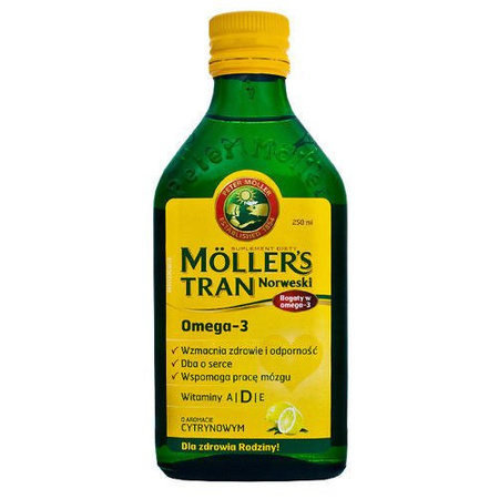 MOLLER'S TRAN NORWESKI płyn 250 ml + lunchbox GRATIS