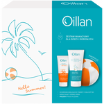 Oillan Zestaw Wakacyjny - Ochronna emulsja do twarzy i ciała z filtrem SPF50 100ml + Dermo-krem 200ml + piłka plażowa