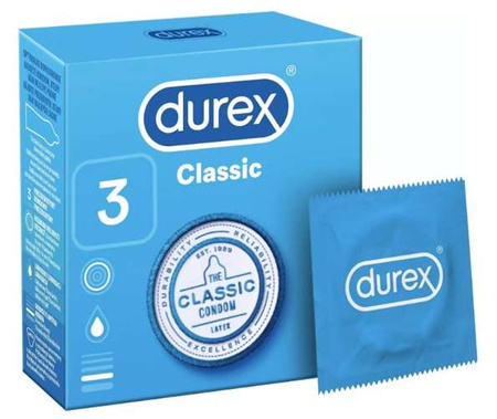 DUREX CLASSIC prezerwatywy x 3 sztuki.
