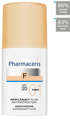 PHARMACERIS F FLUID ANTYOKSYDACYJNY z sylimaryną SPF20 01 IVORY 30ml