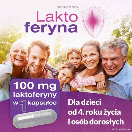 Laktoferyna kapsułki 100mg – wsparcie odporności w czasie osłabienia organizmu, 15 sztuk