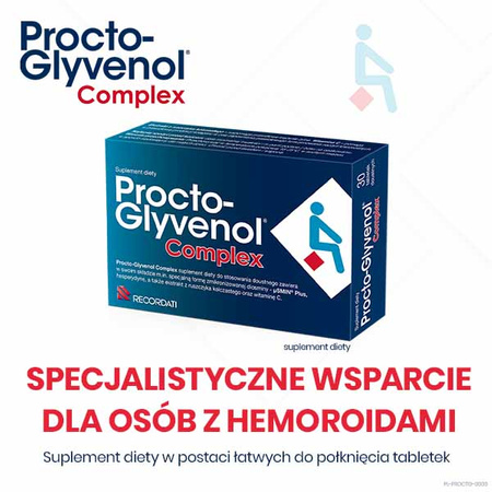 Procto-Glyvenol Complex, tabletki na hemoroidy, 30 sztuk