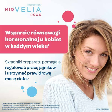 Miovelia PCOS Wsparcie gospodarki hormonalnej dla kobiet w każdym wieku - kapsułki, 60 sztuk