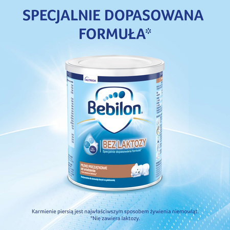Bebilon BEZ LAKTOZY, mleko początkowe od urodzenia, 400 g