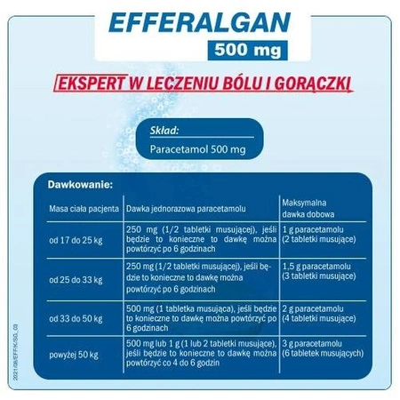 EFFERALGAN 500 mg x 16 tabletek musujących