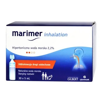 MARIMER inhalation 2,2% roztwór sterylnej hipertonicznej wody morskiej 5ml x 30 ampułek