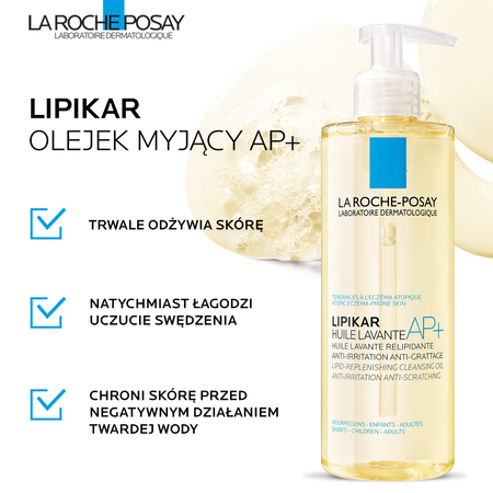 LA ROCHE-POSAY Lipikar AP+ Olejek myjący do ciała, 400ml