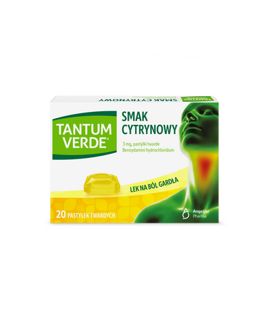 Tantum Verde pastylki do ssania 3mg - smak cytrynowy, 20 sztuk