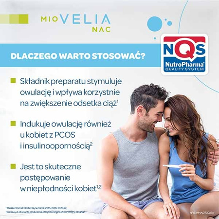 Miovelia NAC dla kobiet na stymulację owulacji, 15 kapsułek