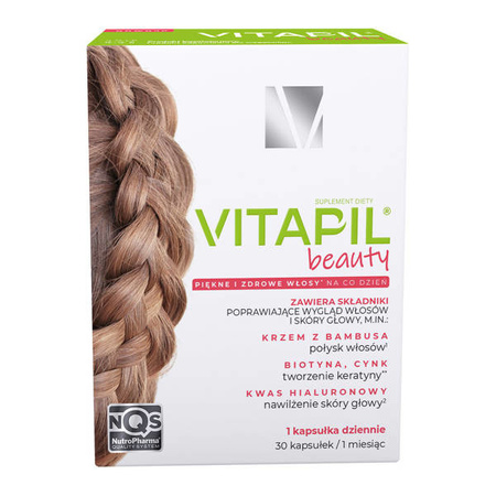 Vitapil beauty kapsułki na gładkie i lśniące włosy, 30 sztuk