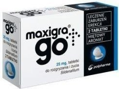 MAXIGRA GO 25 mg x 2 tabletki do rozgryzania i żucia