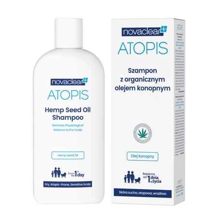 Novaclear Atopis Szampon z organicznym olejem konopnym i proteinami, 250ml