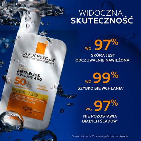 LA ROCHE-POSAY Anthelios UV Mune 400, Niewidoczny Fluid do twarzy SPF50+, 50ml