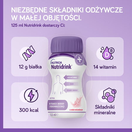Nutridrink o smaku czekoladowym 4x125 ml DATA WAŻNOŚCI 10.02.2026 