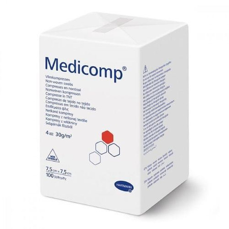 Kompresy MEDICOMP niejałowe 7,5cm x 7,5cm 100 sztuk