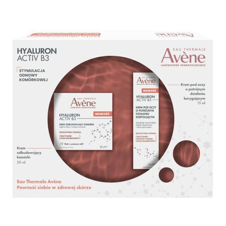 Avene Hyaluron Activ B3 Zestaw Krem odbudowujący komórki 50ml + krem pod oczy 15ml