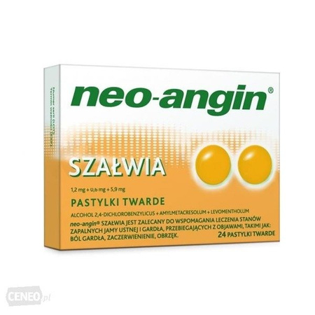 NEO-ANGIN SZAŁWIA x 24 tabletki do ssania