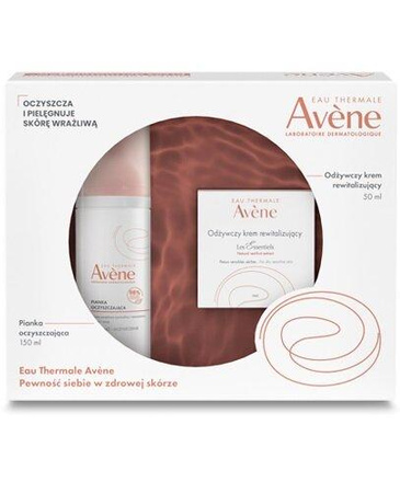 Avene Zestaw pielęgnacyjny: Odżywczy krem rewitalizujący 50ml + Pianka oczyszczająca 150ml