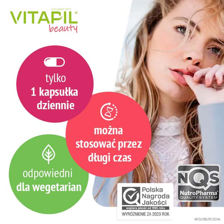 Vitapil beauty kapsułki na gładkie i lśniące włosy, 30 sztuk DATA WAŻNOŚCI 12.2025r.