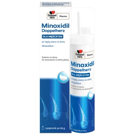 Minoxidil Dla mężczyzn 50mg/5ml Piana na skórę 60g, Doppelherz Pharma