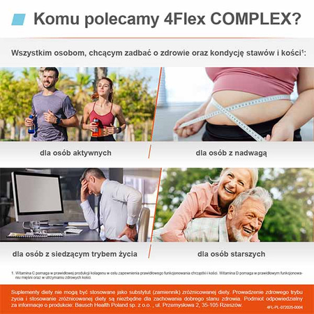 4Flex Complex kapsułki - Kolagen + Witamina C, Witamina D, Mangan i Miedź, 30 sztuk