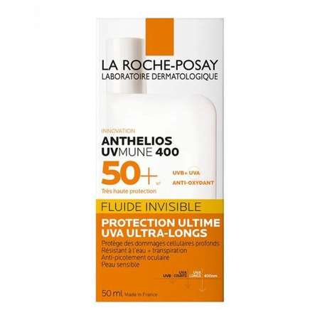 LA ROCHE-POSAY Anthelios UV Mune 400, Niewidoczny Fluid do twarzy SPF50+, 50ml