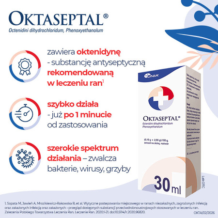 Oktaseptal – aerozol z oktenidyną do dezynfekcji i odkażania ran, 30ml