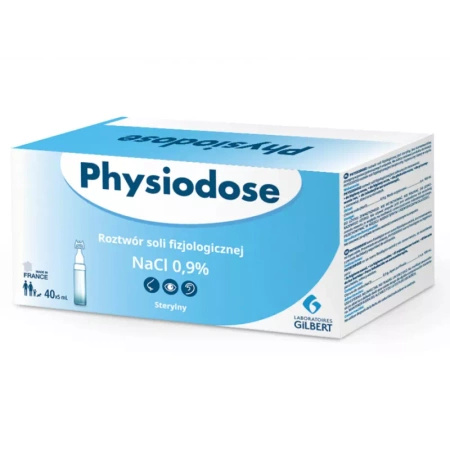 Phisiodose GILBERT - 0,9% sól fizjologiczna (Natrium Chloratum, NaCl) ampułki po 5ml, 40 sztuk 