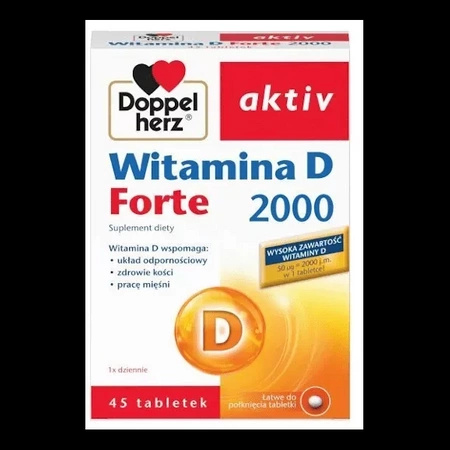 Doppelherz aktiv Witamiana D Forte 2000 j.m. tabletki, 45 sztuk 