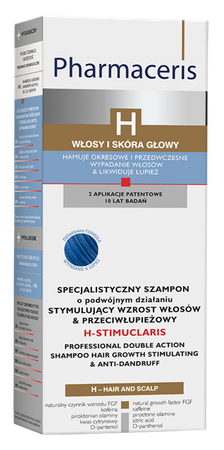 PHARMACERIS H Szampon o podwójnym działaniu, stymulujący wzrost włosów & przeciwłupieżowy, 250ml