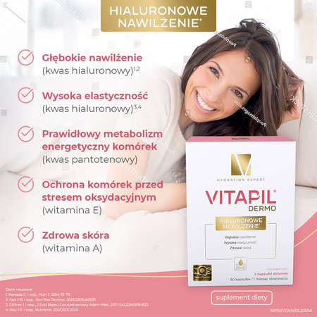 Vitapil Dermo Hialuronowe Nawilżenie, kapsułki, 60 sztuk