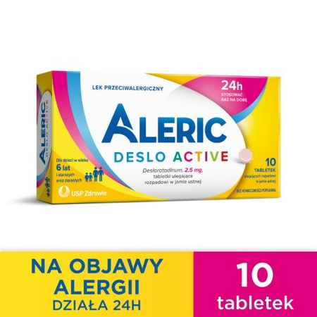 Aleric Deslo Active 2,5mg - tabletki ulegające rozpadowi w jamie ustnej, 10 sztuk DATA WAŻNOŚCI 31.05.2026