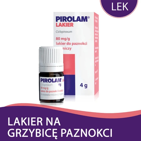 Pirolam Lakier leczniczy 80 mg/g na grzybicę paznokci 4g