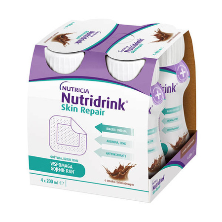 Nutridrink Skin Repair o smaku czekoladowym, 4x200ml