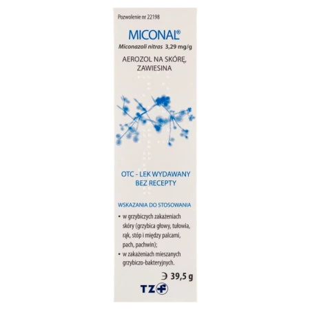 MICONAL 3,29 mg/g Aerozol na skórę, zawiesna 39,5g