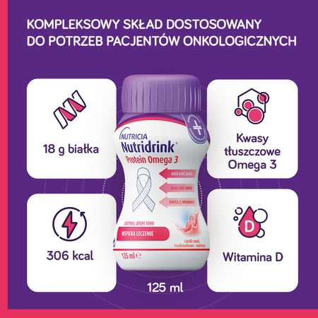 Nutridrink Protein Omega 3 o smaku mango-brzoskwinia 4x125 ml