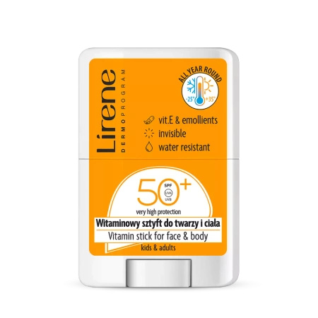 Lirene SUN Witaminowy sztyft do twarzy i ciała SPF 50+ 15g