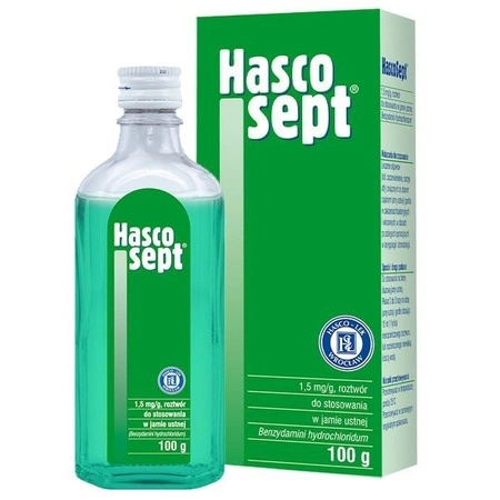 HASCOSEPT 1,5 mg/g roztwór do stosowania w jamie ustnej 100 g