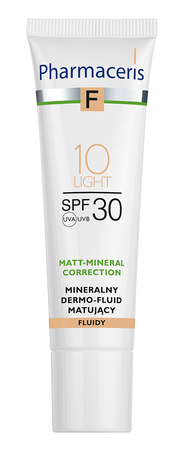 PHARMACERIS F Mineralny Dermo -Fluid matujący SPF30 LIGHT10 30ml