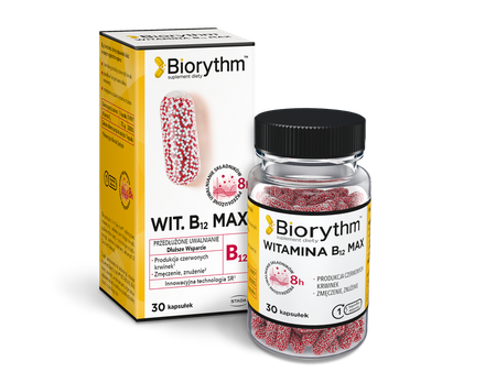 Biorythm Witamina B12 Max 700µg, kapsułki o przedłużonym uwalnianiu, 30 sztuk
