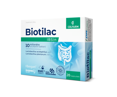 Biotilac IBSin kapsułki, 20 sztuk DATA WAŻNOŚCI 28.02.2026r.