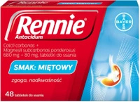 Rennie Antacidum smak miętowy 48 tabletek