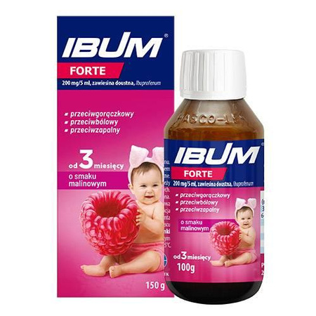 Ibum Forte 200mg/5ml zawiesina doustna o smaku malinowym 150 g