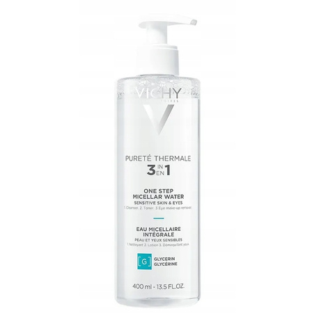 Vichy Pureté Thermale 3w1 Woda micelarna do wrażliwej skóry i oczu, 400ml