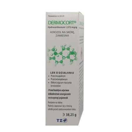 Dermocort - Hydrocortisonum 1,372 mg/g, aerozol na skórę 38,25g