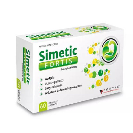 Simetic Fortis Symetykon 80mg, kapsułki miękkie, 60 sztuk