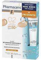 PHARMACERIS F Fluid ochronno- korygujący SPF50+ 02 Sand 30ml + Kwas hialuronowy w wodnym kremie 15ml